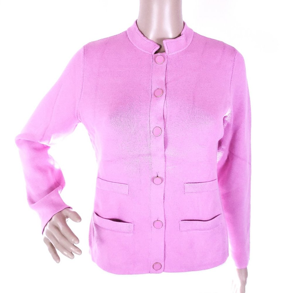 Talbots Women Cardigan Knit Button Front Pink Size PM